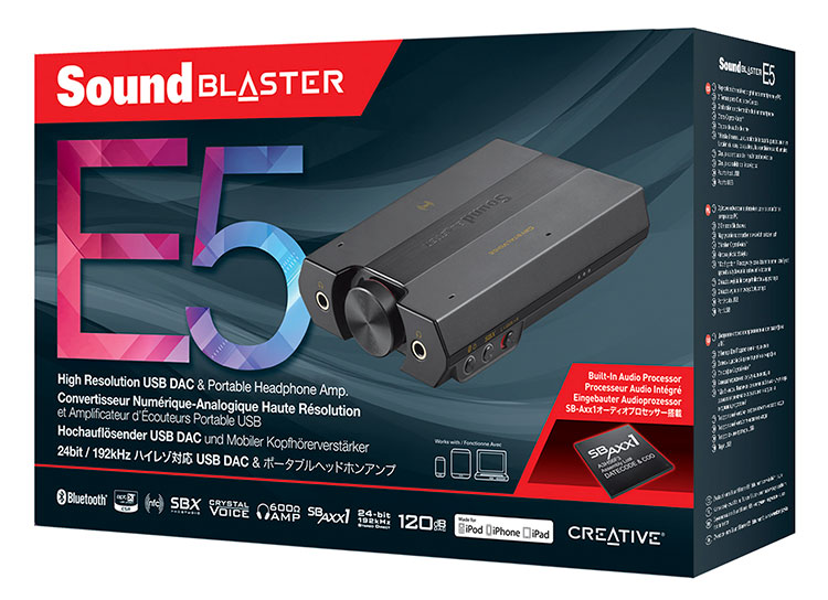 New Creative Media Sound Blaster E5 portable headphone amplifier SB-E-5
