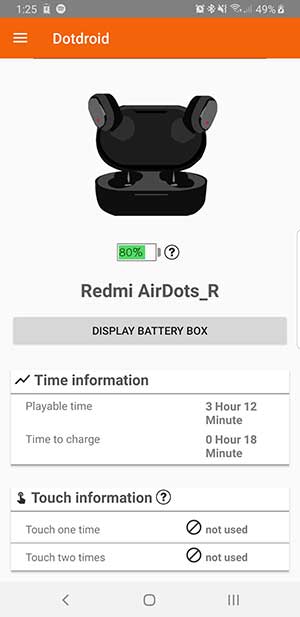 Battery life of online redmi airdots