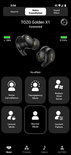 TOZO Golden X1 App features