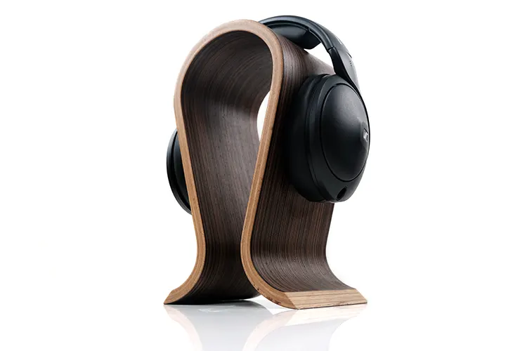Sennheiser HD 620S on an angled wood headphone stand