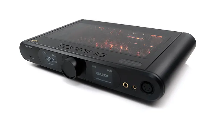 Topping DX9 top plexiglass panel orange glow