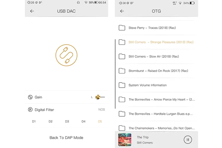 iBasso Dx180 USB-DAC and OTG screenshots