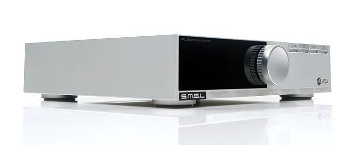 SMSL PL200 at an angle on a white background