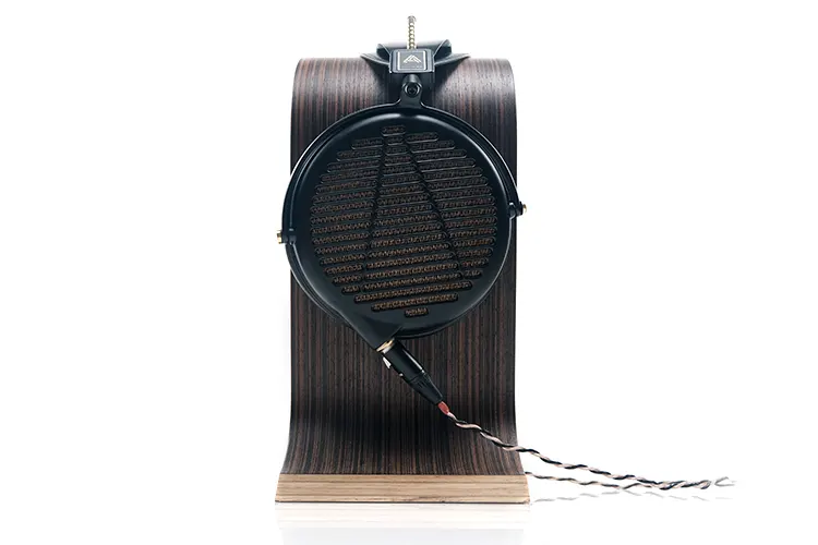 Audeze LCD-4z on a wooden omega head