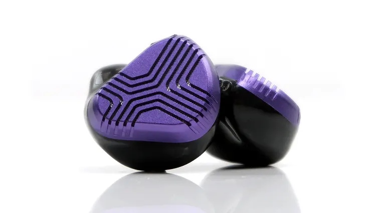 Vision Ears EXT MKII purple shell in front of other shell