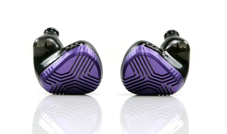 Vision Ears EXT MKII purple shells facing forwards