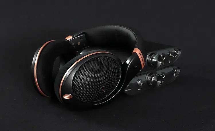 Sennheiser HD 505 beside iFi audio ZEN DAC and CAN