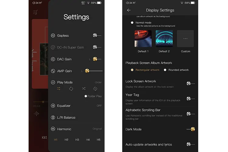 iBasso DX340 Mango App screenshots
