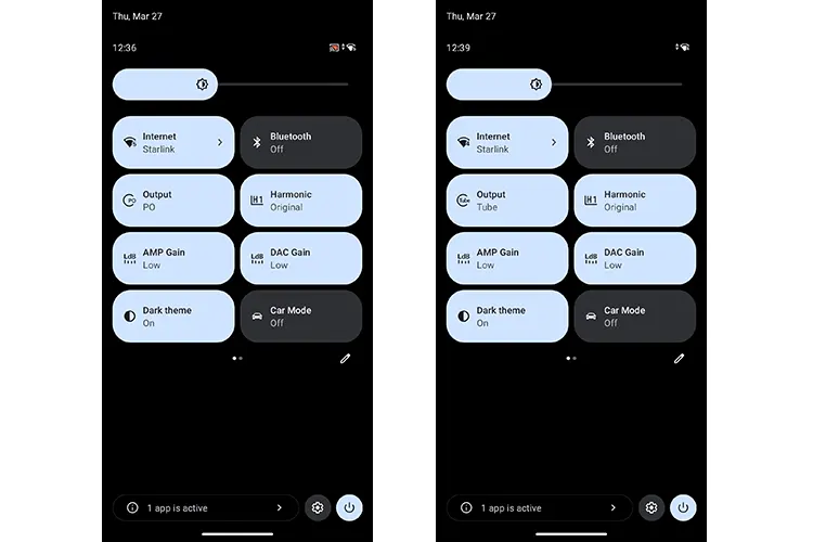 iBasso DX340 drop down menu options screenshots