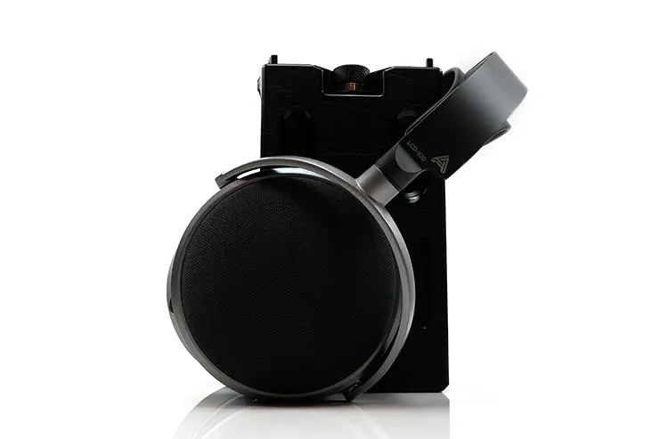 Audeze LCD-S20 beside a Cayin C9ii portable amp