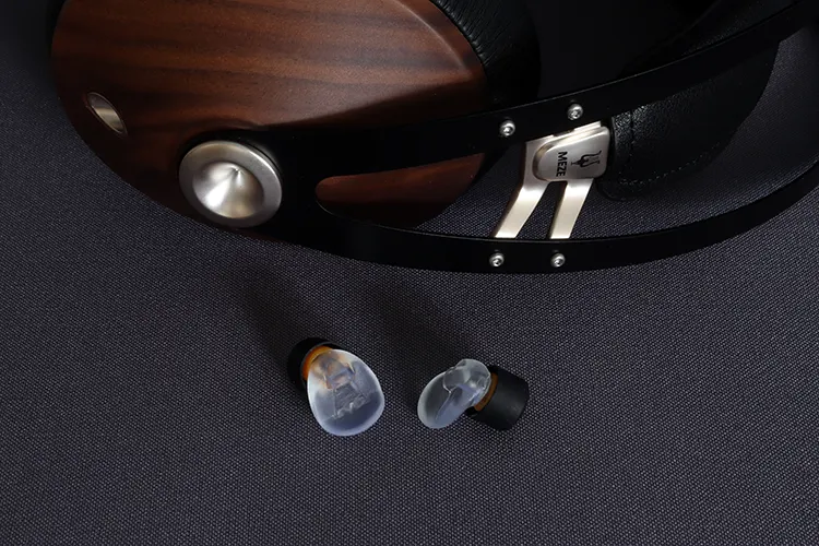 Flare Audio Definition shells beside Meze Audio 99 Classics