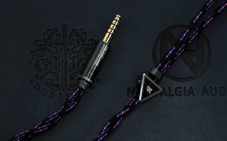 Nostalgia Audio Durandal stock cable on black leather