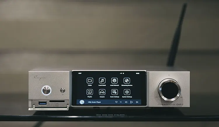 Cayin iDAP-8 front panel home screen