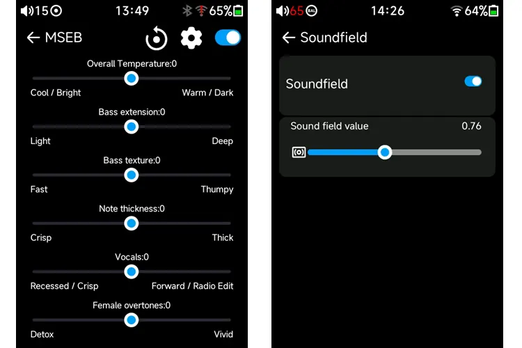 HiBy R3Pro II DSP screenshots