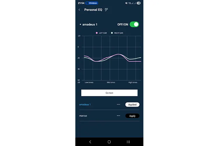 Noble FoKus Amadeus personal EQ screenshot