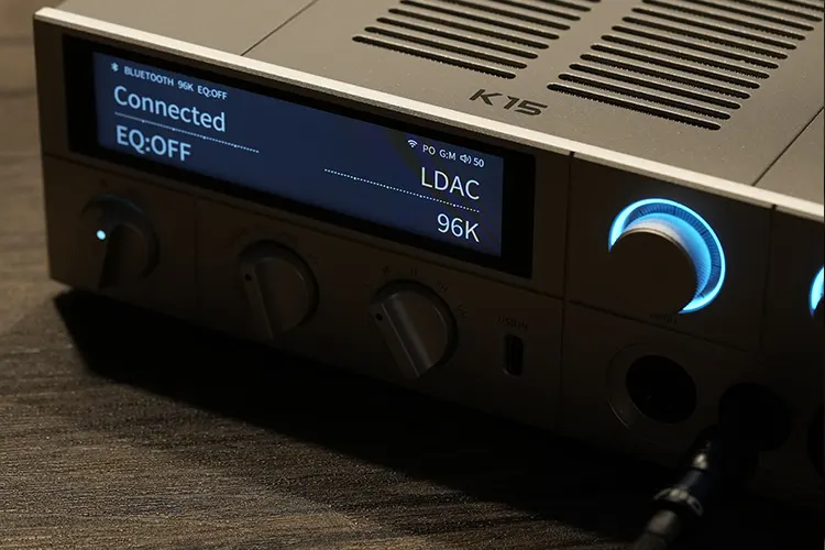 FiiO K15 Bluetooth LDAC display