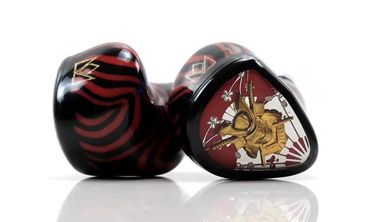 Noble Audio Shogun back and front of 2 shells