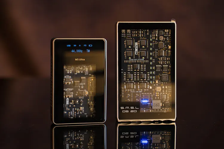 SMSL DS20 beside MUSE HiFi M5 Ultra