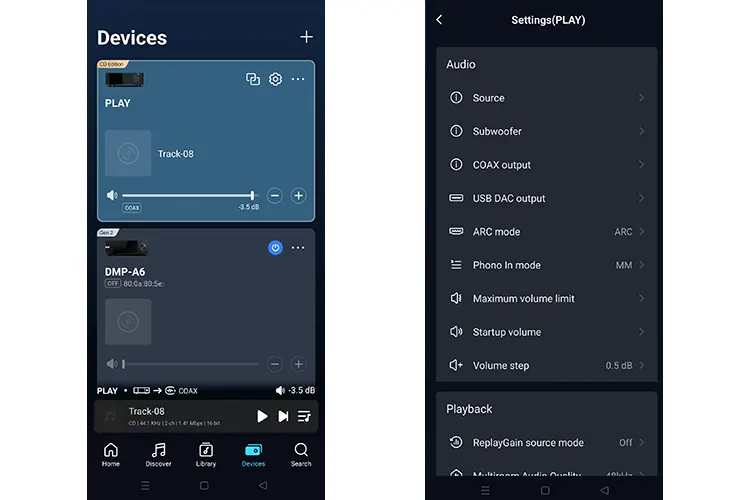 Eversolo Play mobile control app 2 screenshots