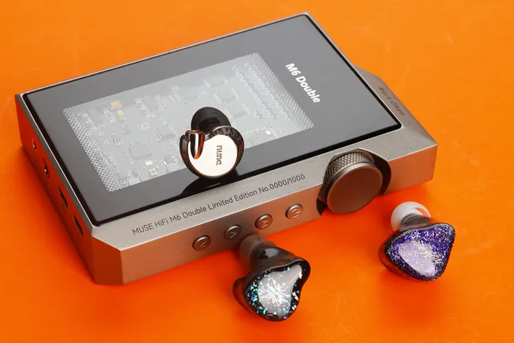 MUSE HiFi M6 Double beside 3 IEM ear shells