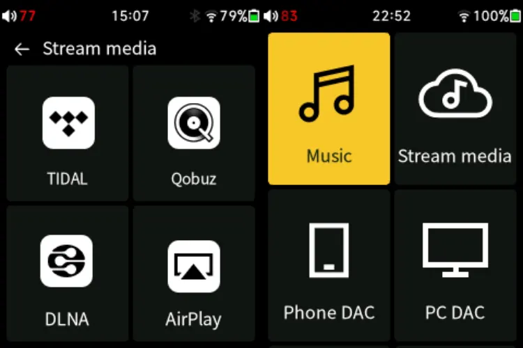 Tempotec V1 Streaming screen display