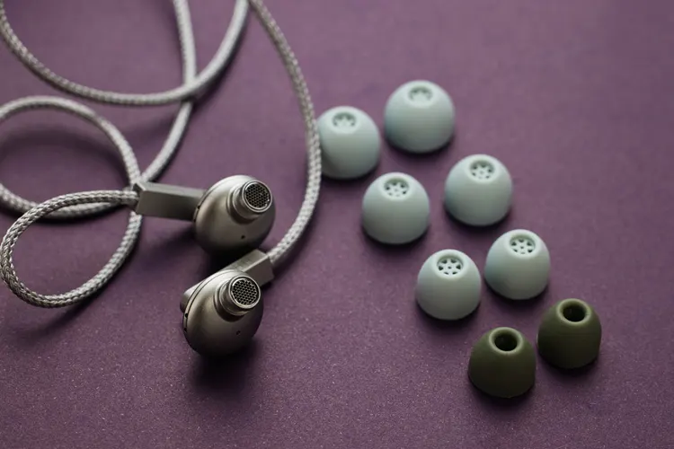 ddHiFi Memory ear shells beside ear tips