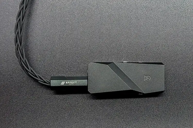 Effect Audio DIONYSUS cable connected to Campfire Audio Relay dongle DAC