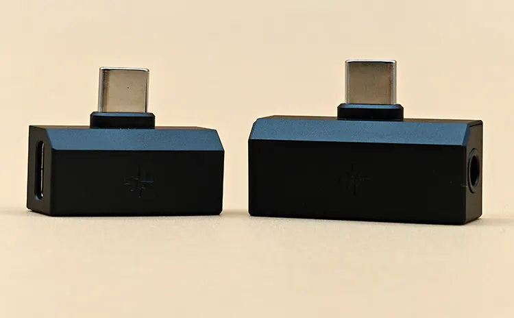 FiiO SNOWSKY Tiny A and B dongle standing upright