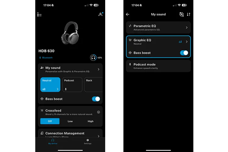Sennheiser HDB 630 Control app