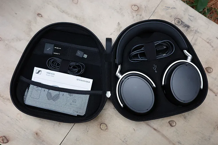 Sennheiser HDB 630 headphones in their black carry case