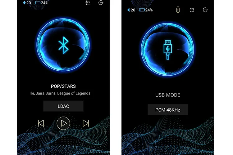 Shanling M7T BT and Wired USB DAC screenshots