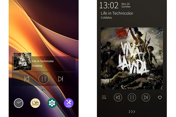 Shanling M7T home screen and lock screen screenshots