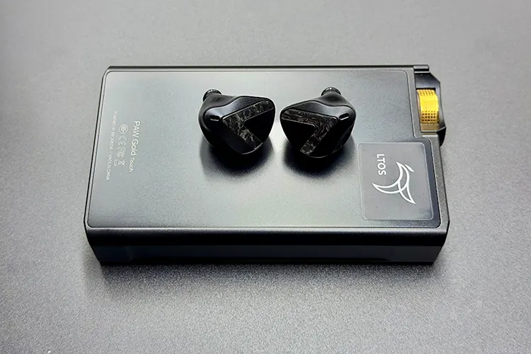 Softears RSV-MKII shells on top of Lotoo PAW Gold Touch DAP