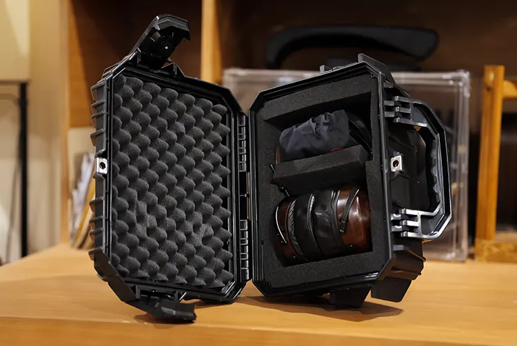 ZMF Headphones Ori 3.0 headphones in their opened carry case