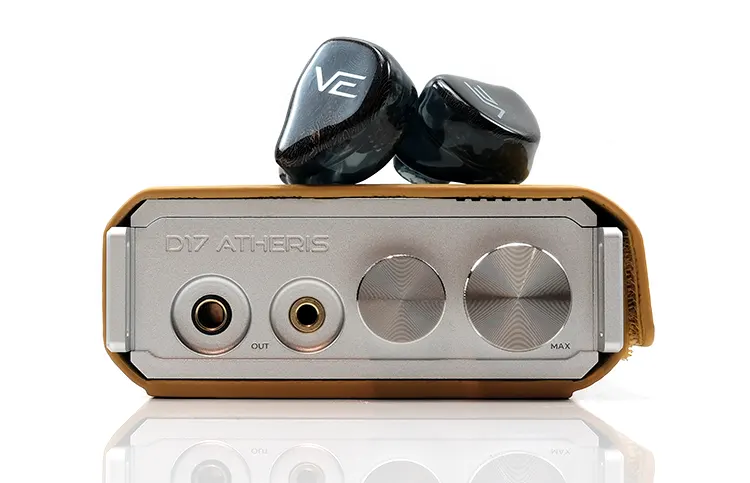 Vision Ears PURE shells on top of iBasso D17 amplifier