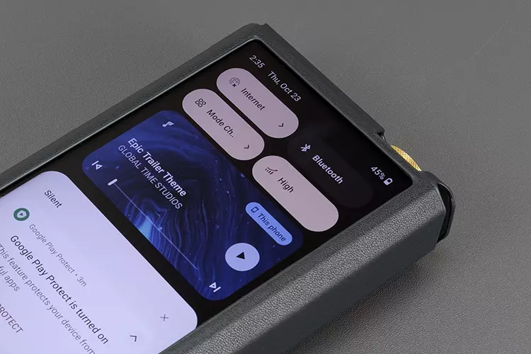 FiiO M27 drop down navigation screen