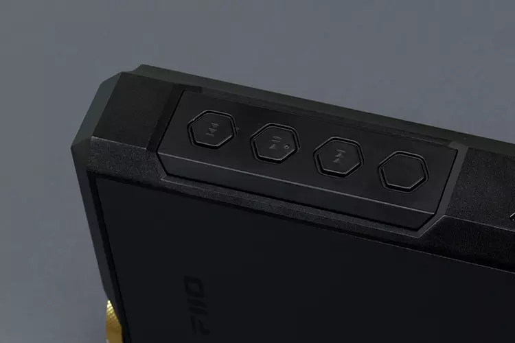 FiiO M27 physical control buttons on side panel