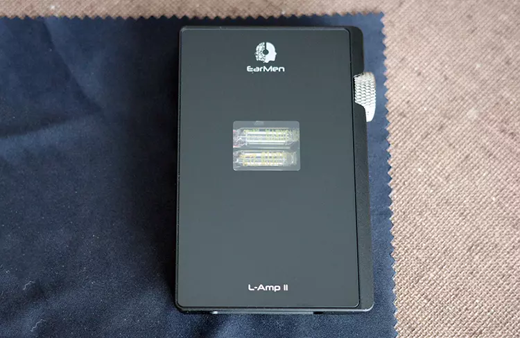 EarMen L-Amp MK2 on a black cloth