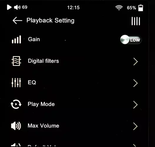 ONIX XM2 menu navigation screenshot