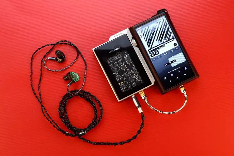 Punch Audio Portazo IEMs connected to FiiO M15S DAP and MUSE portable amplifier