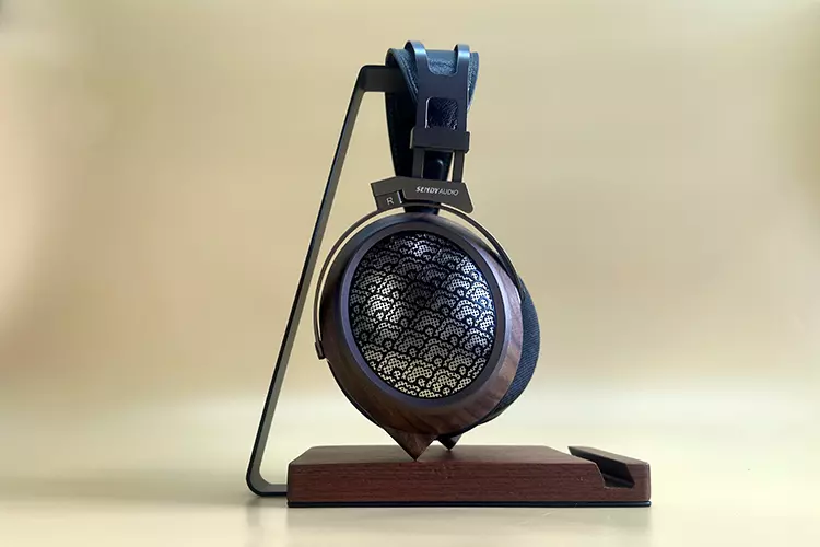 Sendy Audio Egret headphones on a stand