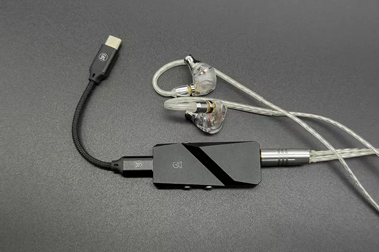Campfire Audio Iris connected to Campfire Audio Relay dongle