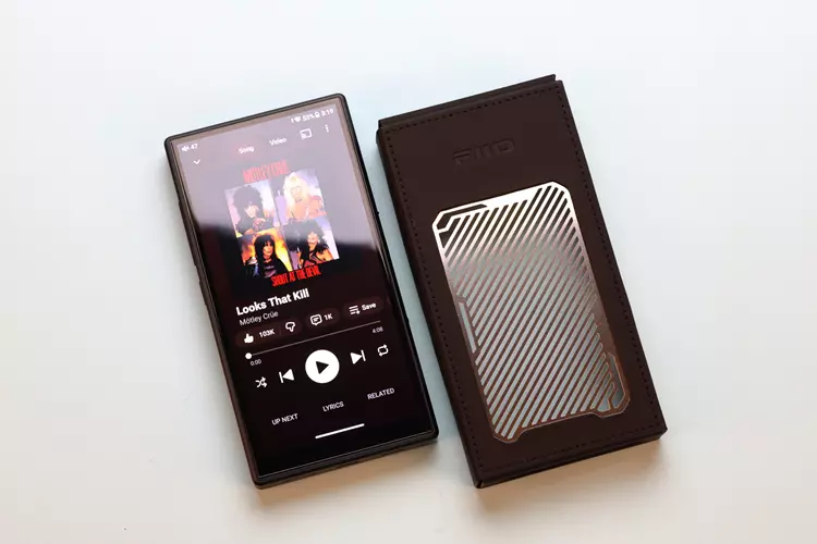 FiiO M33 R2R beside protective case