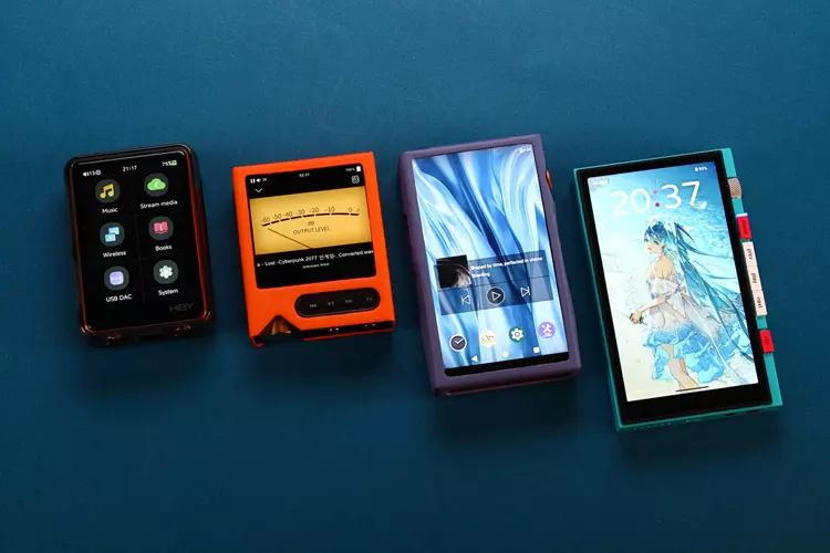 HiBy Digital M500 x Hatsune Miku 4G beside 3 other DAPs