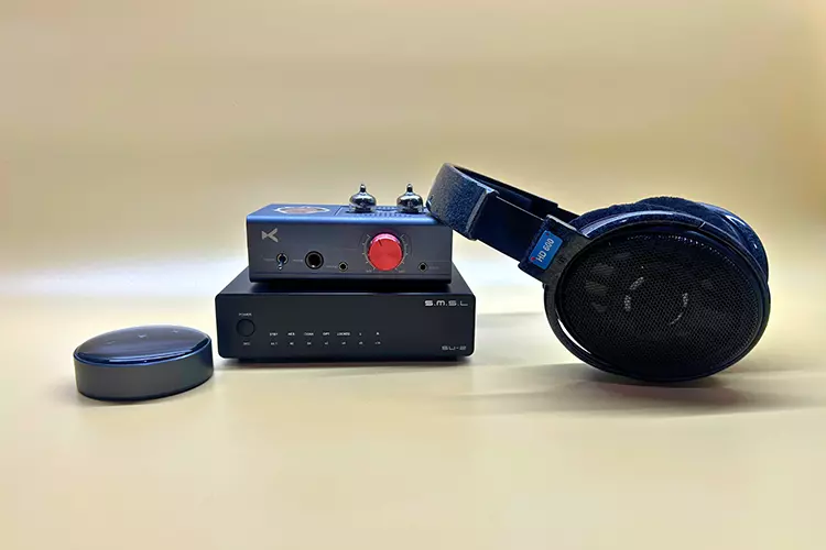 SMSL SU-2 with xDuoo tube amp and HD 600 headphones