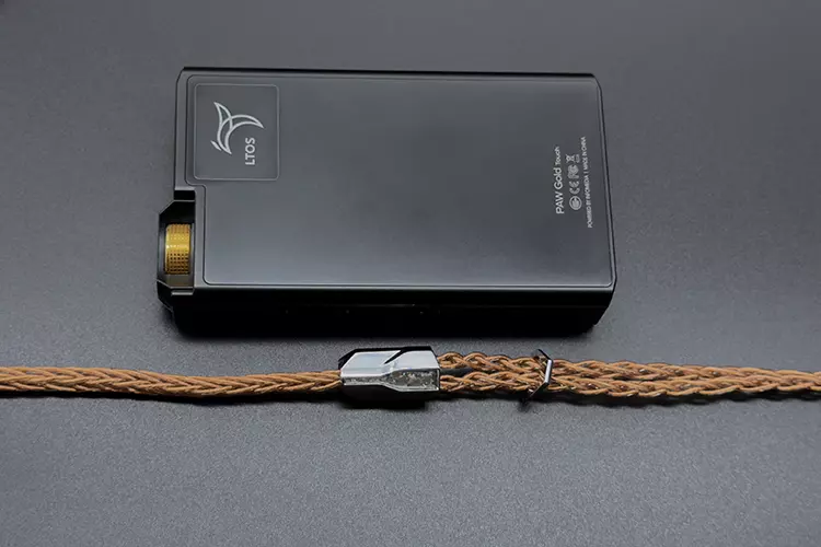 Effect Audio Ares 10 cable beside Lotoo PAW Gold Touch DAP