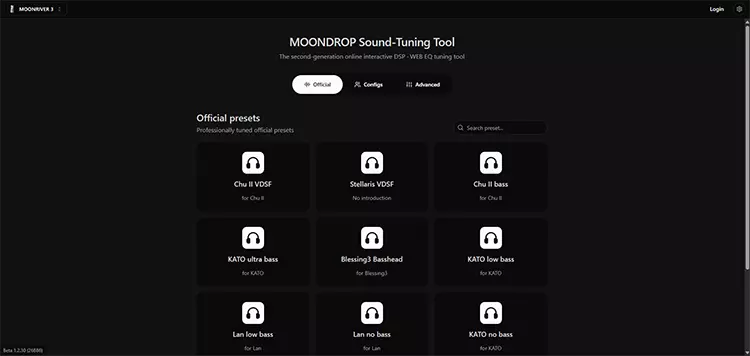 MOONDROP MOONRIVER 3 web interface