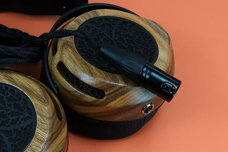 ZMF Headphones Tessidera stock XLR cable on ear cup