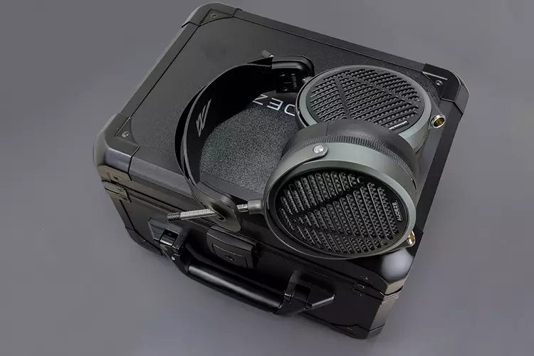 Audeze MM-520 headphones on top of the carry case