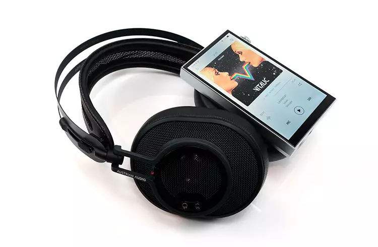 iBasso DX260 on top of Austrain Audio Composer headphones